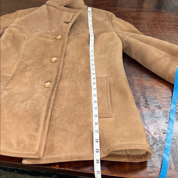 ABERCROMBIE & FITCH Lambskin Suede & Shearling Rancher Jacket Vintage Women's 14 - Picture 5 of 14